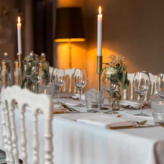 Gedekte tafel in Kasteel Dussen